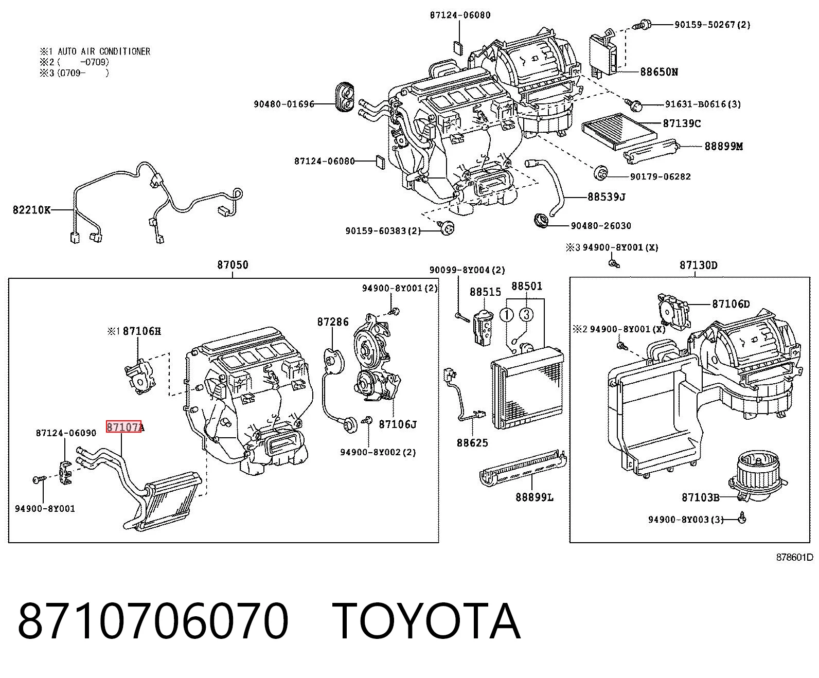 8710706070 Toyota Радіатор опалювача салону