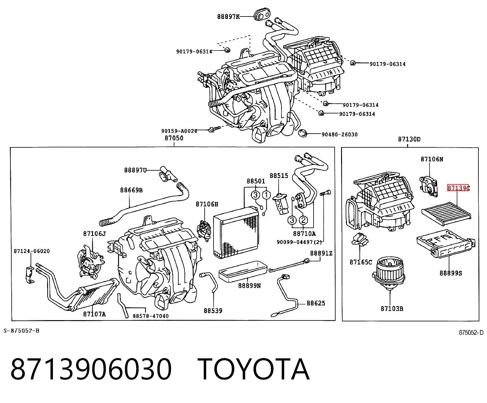 8713906030 Toyota Внутрішньосалонний фільтр