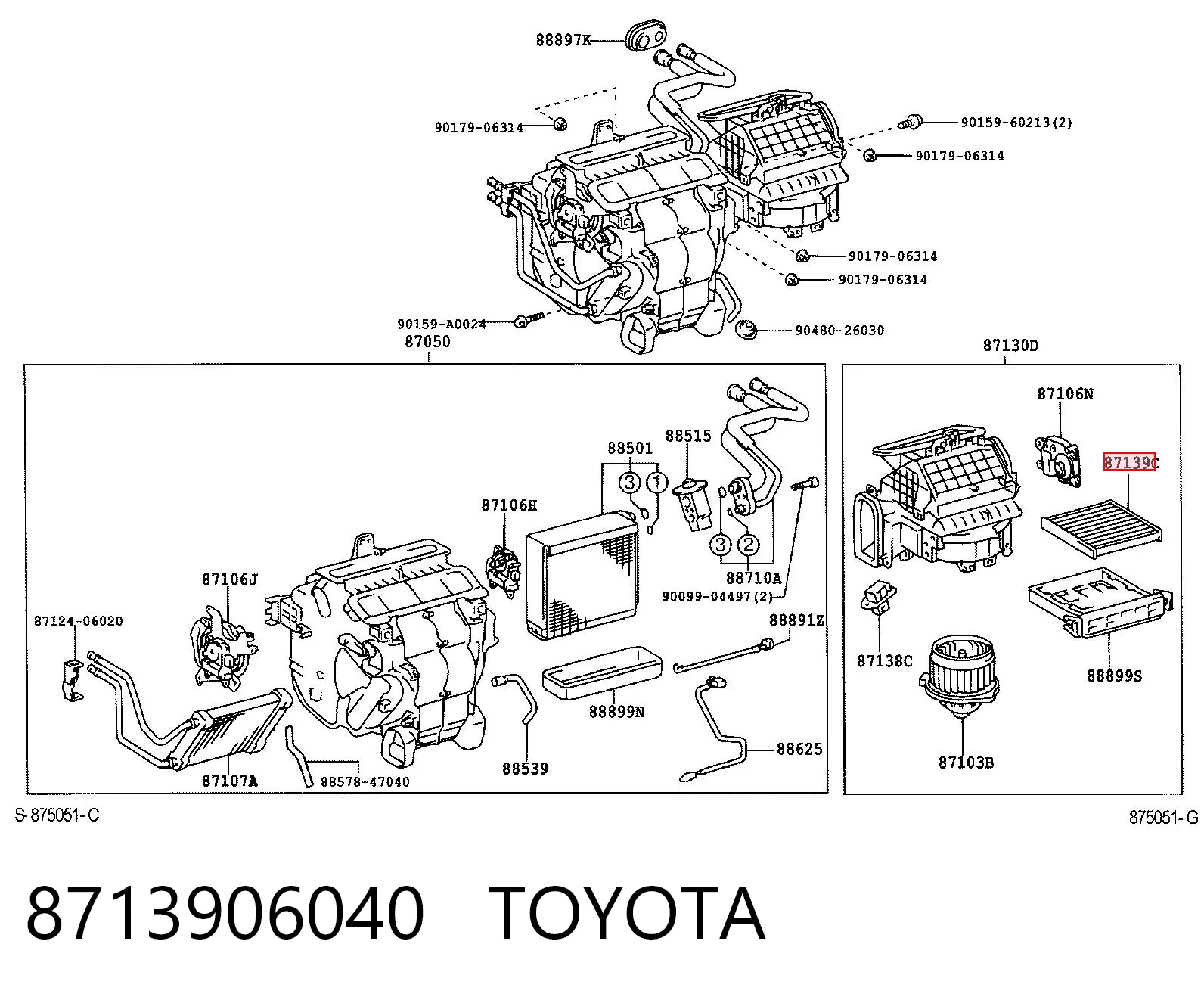 8713906040 Toyota Внутрішньосалонний фільтр