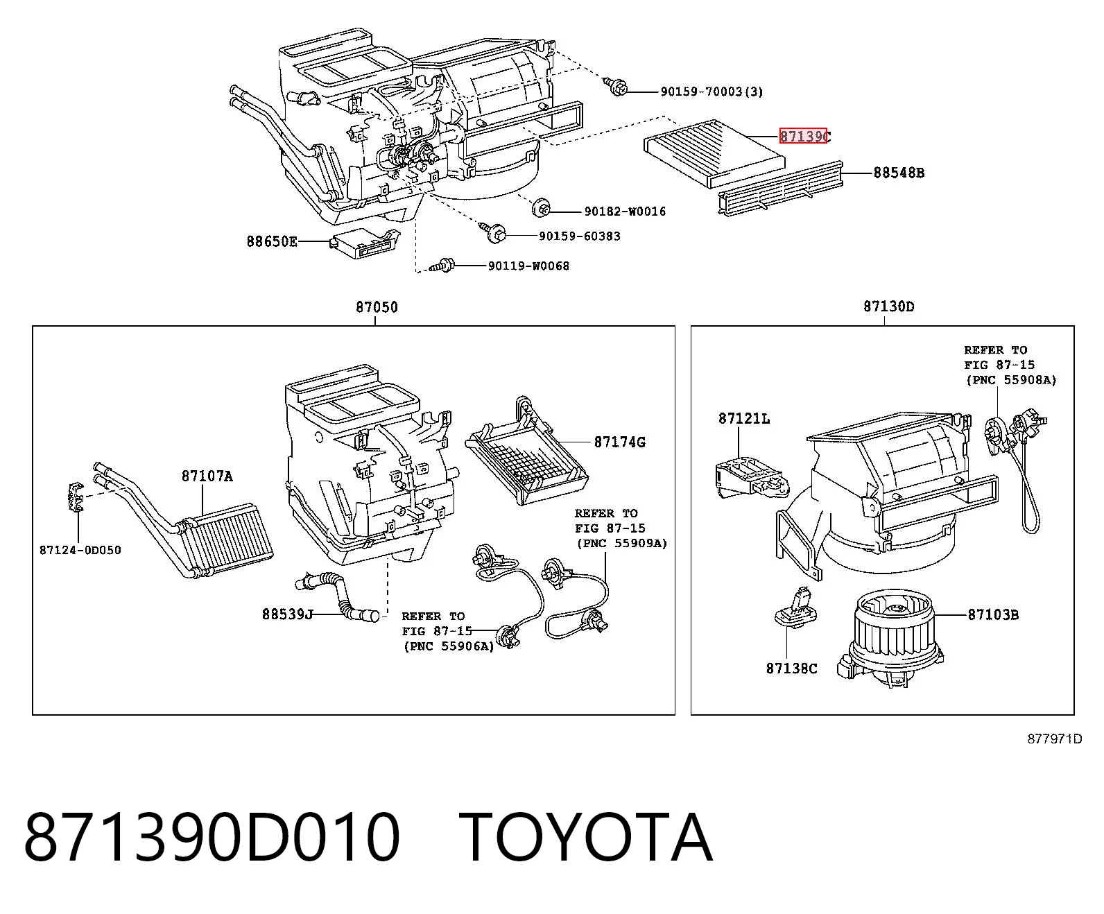 871390D010 Toyota Внутрішньосалонний фільтр