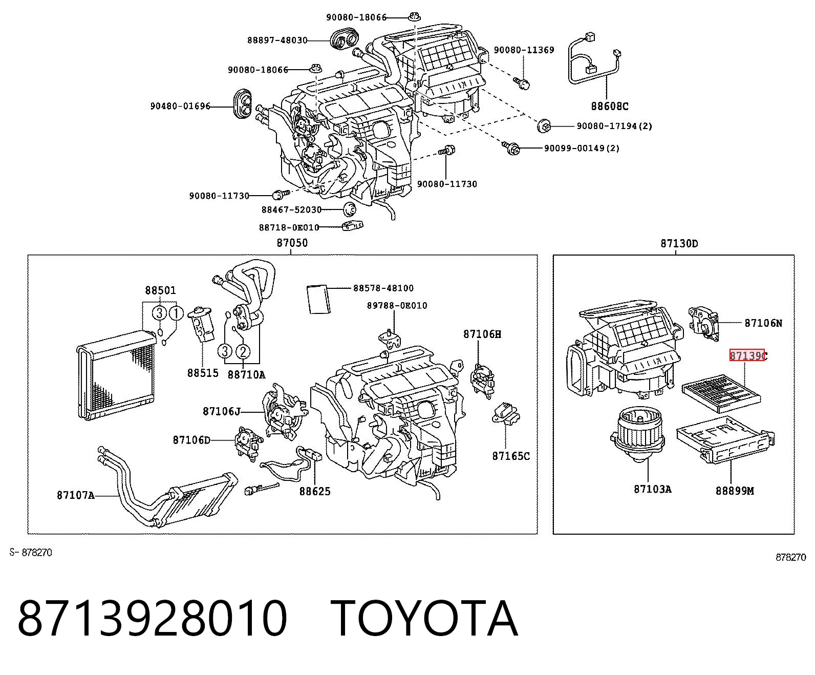 8713928010 Toyota Внутрішньосалонний фільтр