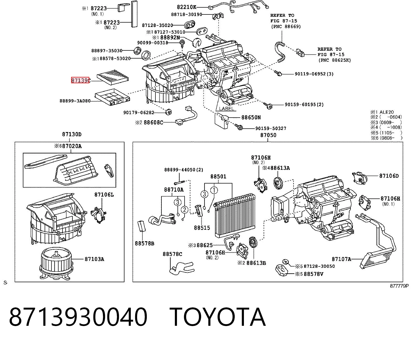 8713930040 Toyota Внутрішньосалонний фільтр
