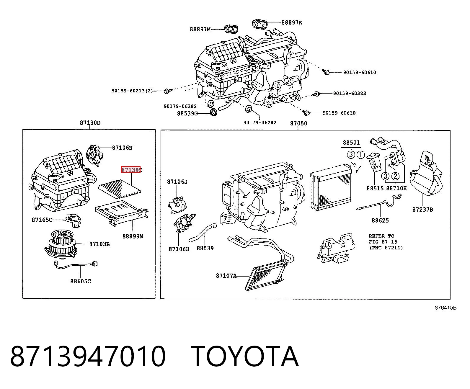 8713947010 Toyota Внутрішньосалонний фільтр