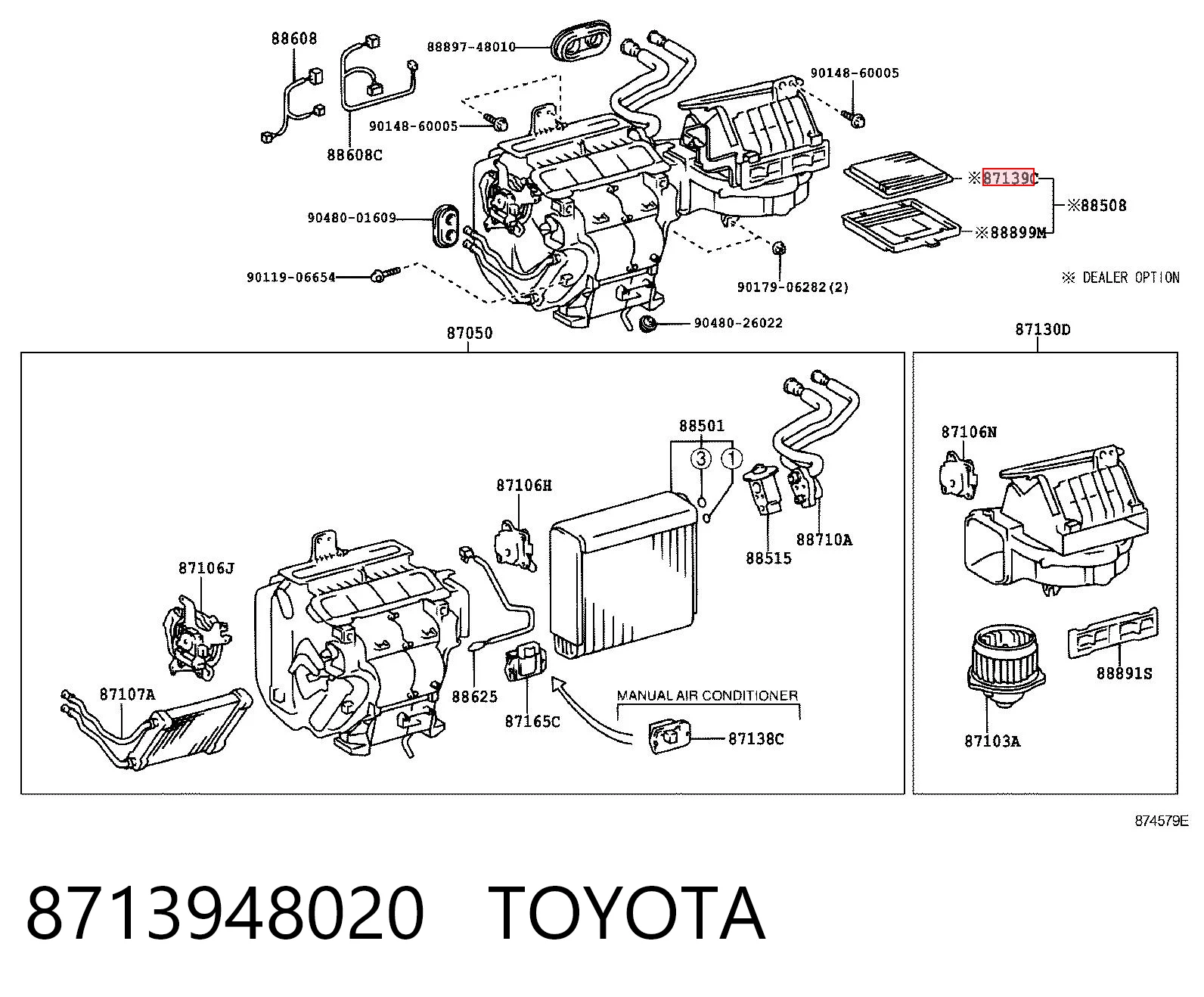 8713948020 Toyota Внутрішньосалонний фільтр
