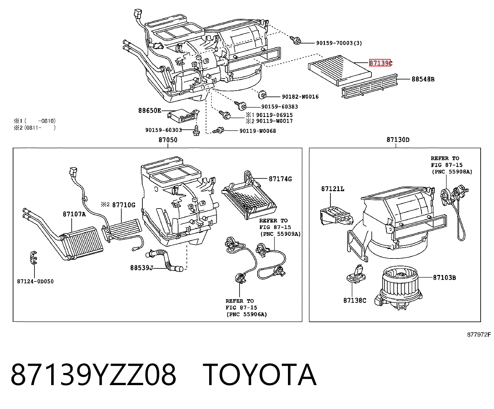 87139YZZ08 Toyota Внутрішньосалонний фільтр