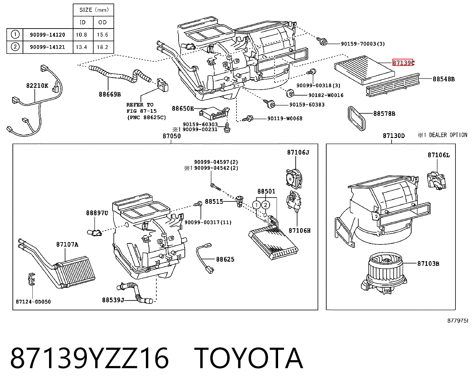 87139YZZ16 Toyota Внутрішньосалонний фільтр