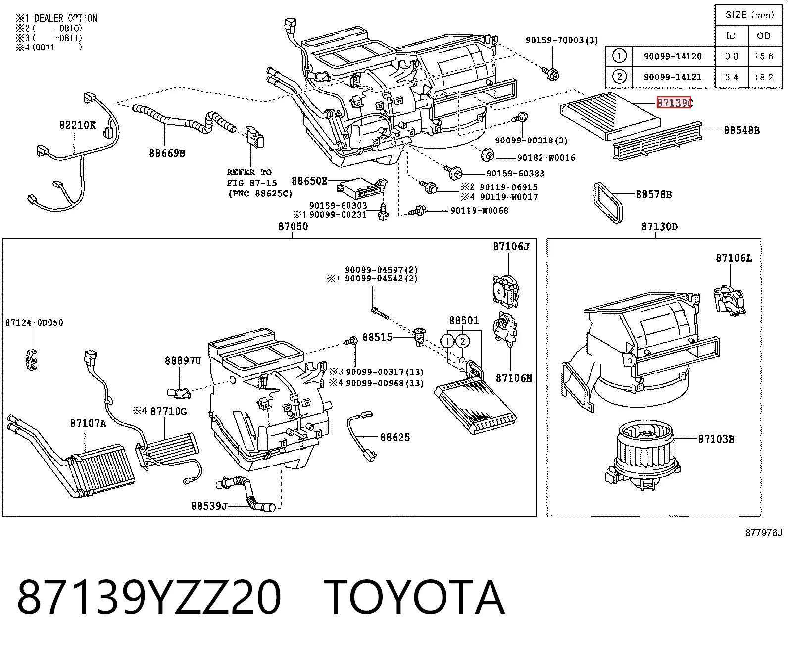 87139YZZ20 Toyota Внутрішньосалонний фільтр