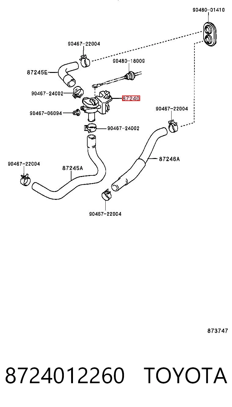 8724012260 Toyota Кран пічки (обігрівача)