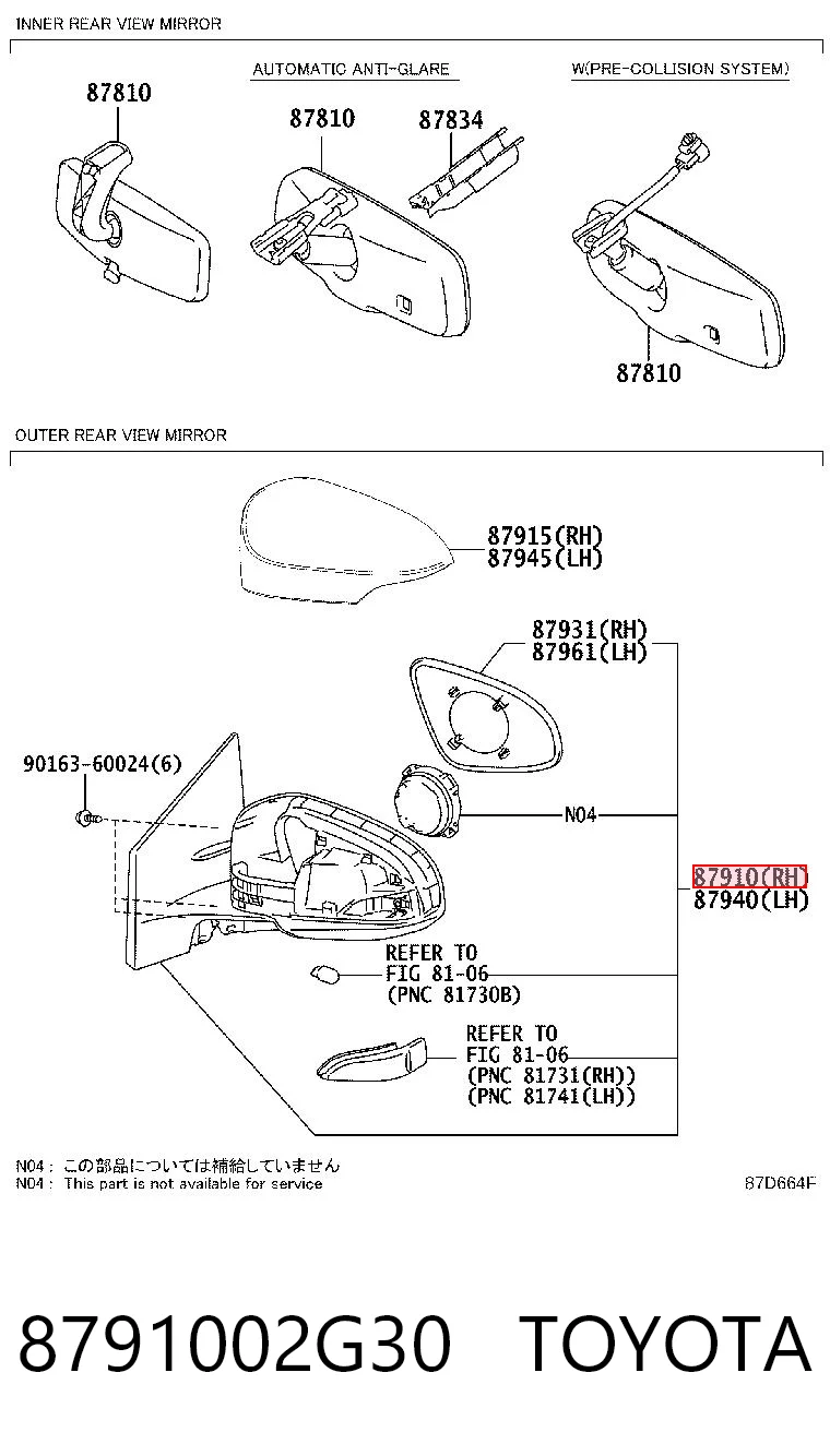 Праве бокове дзеркало Polcar 81C4524M