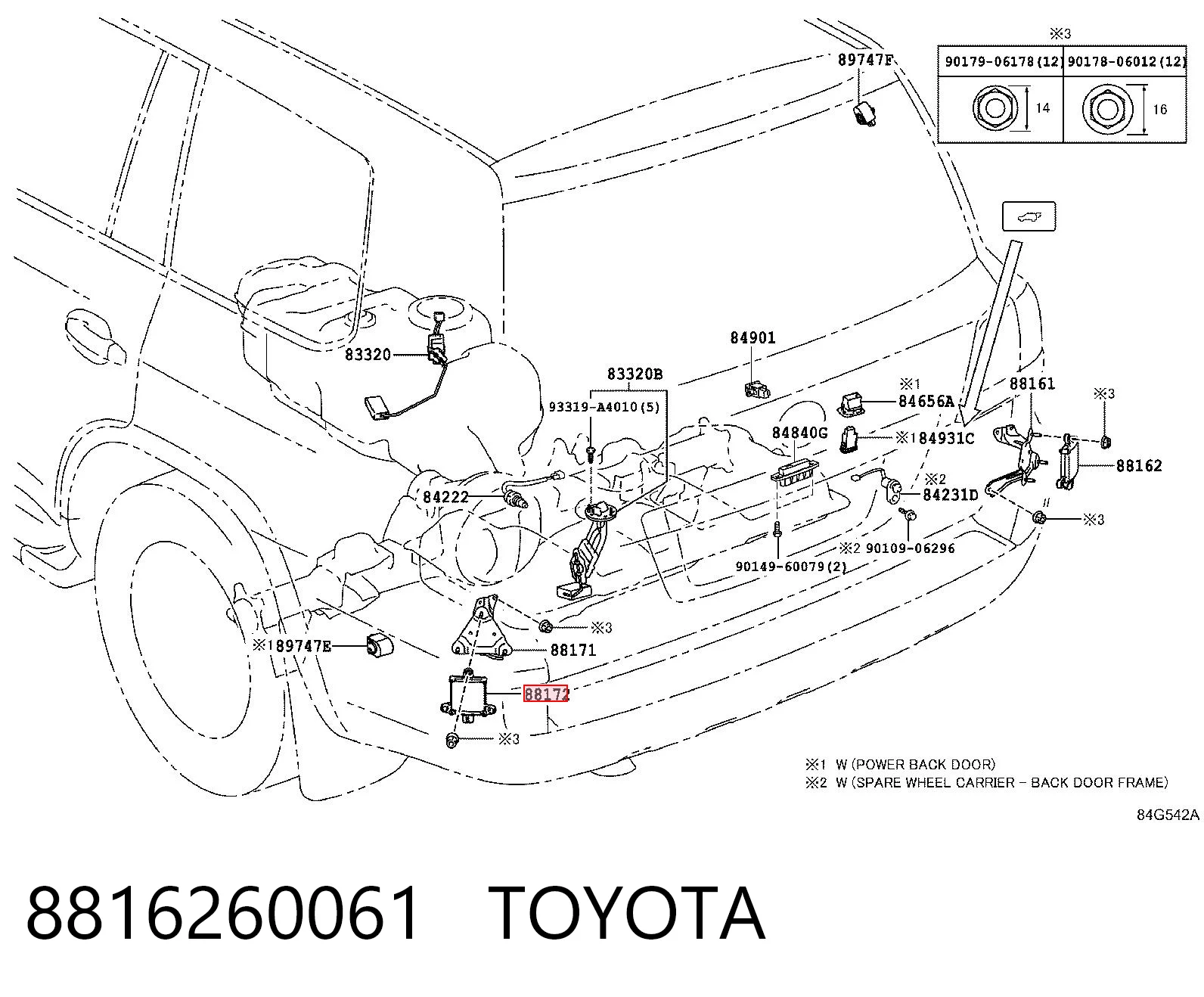 8816260061 Toyota Датчик контролю мертвої зони, задній