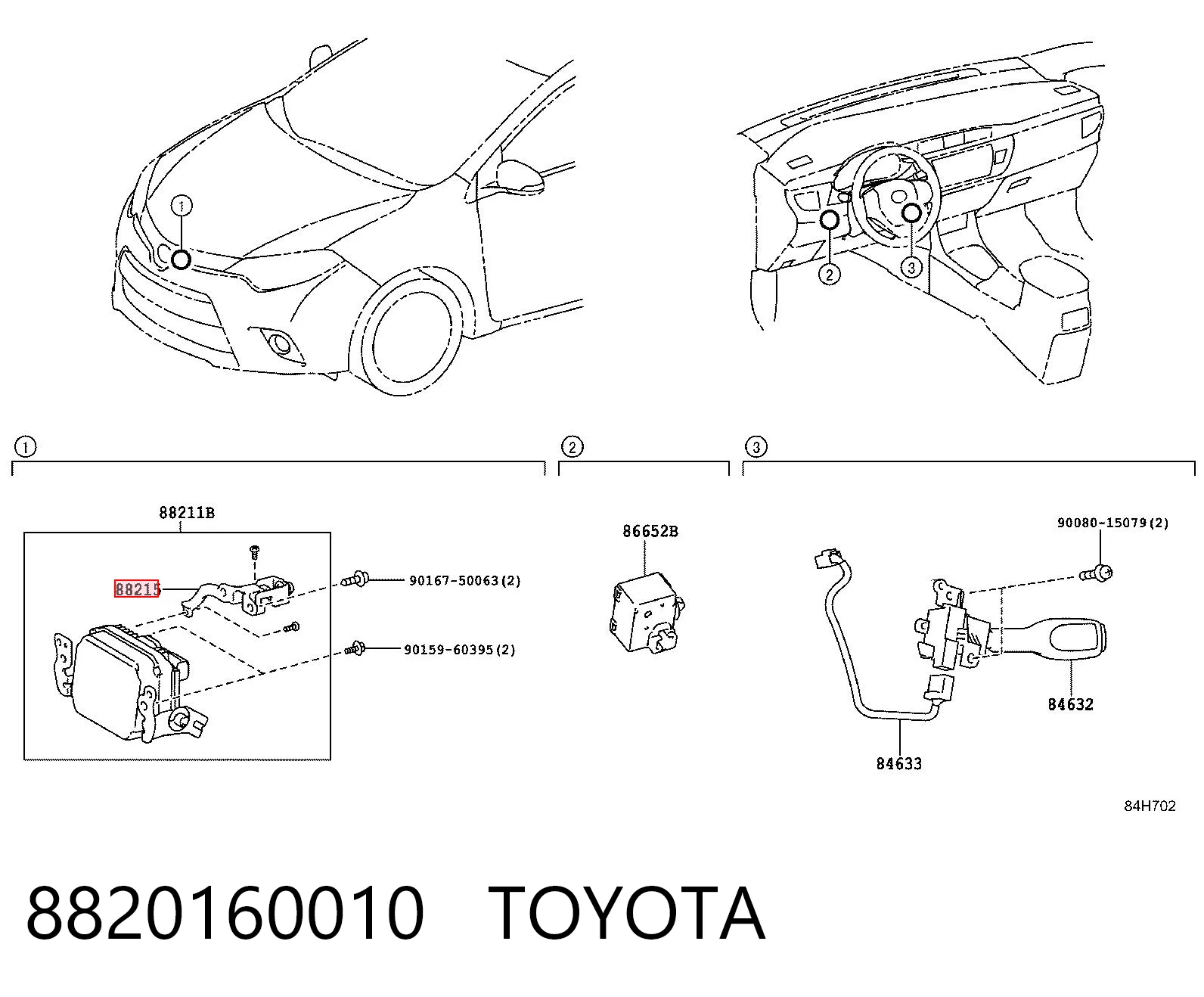 8820160010 Toyota Кронштейн радара круїз контролю (дистроніка)