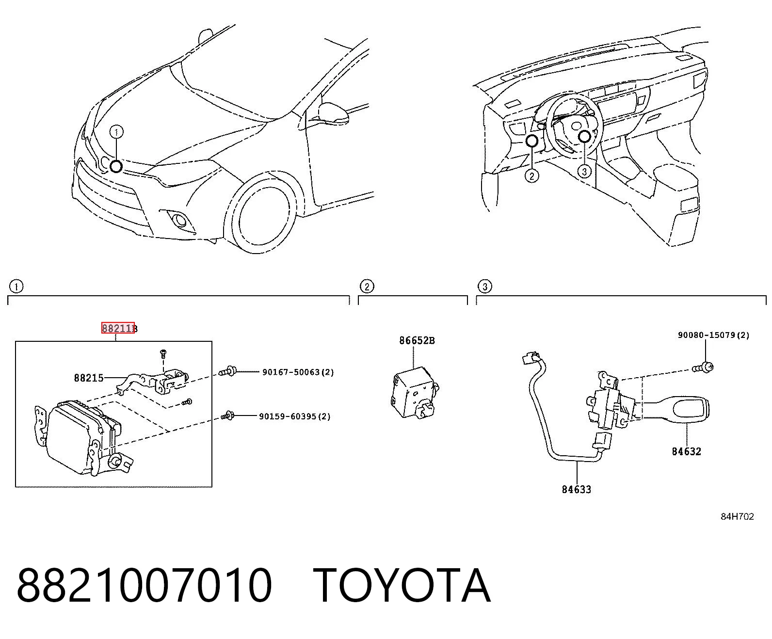 8821007010 Toyota Радарний датчик дистанції