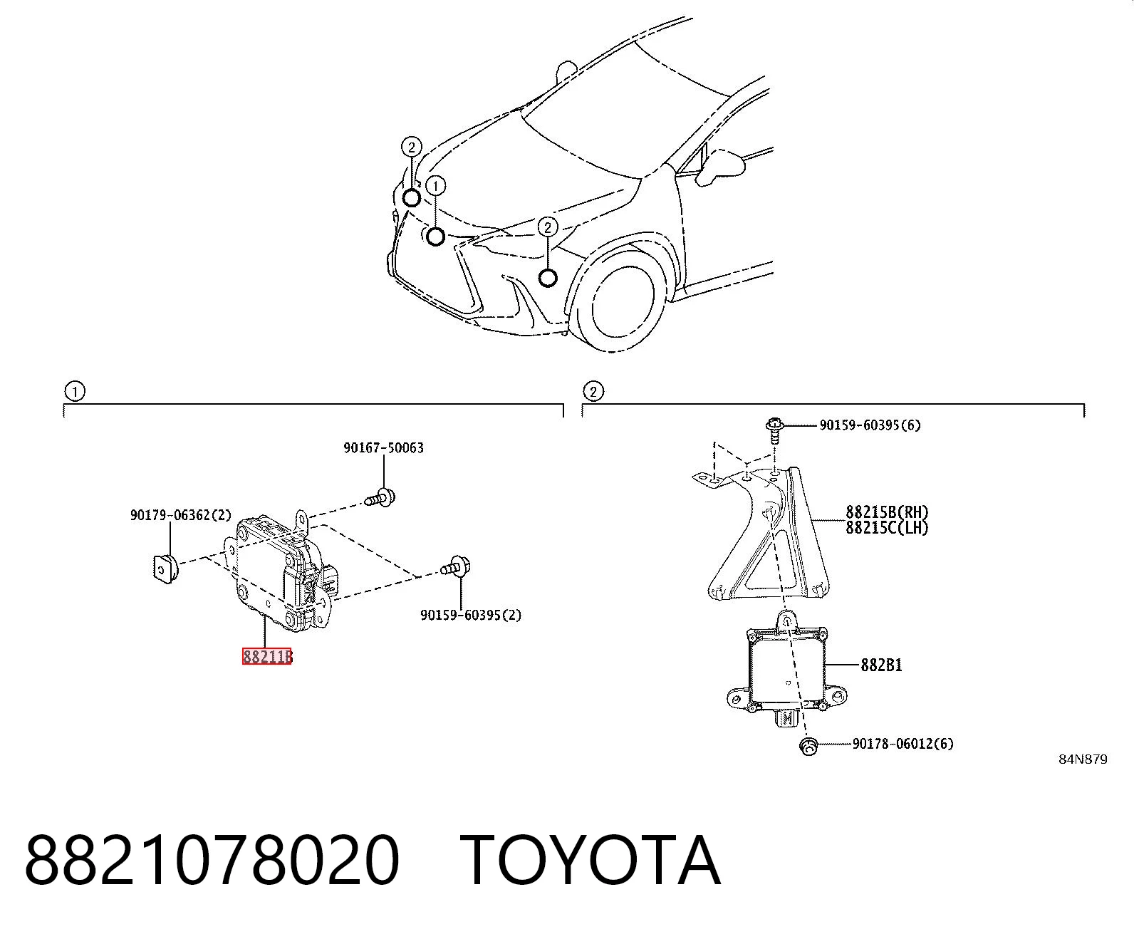 8821078020 Toyota Радарний датчик дистанції