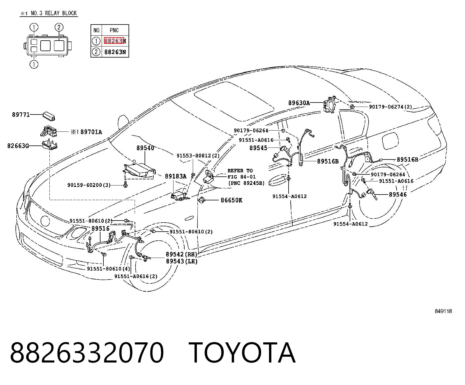 8826332070 Toyota Реле електричне багатофункціональне