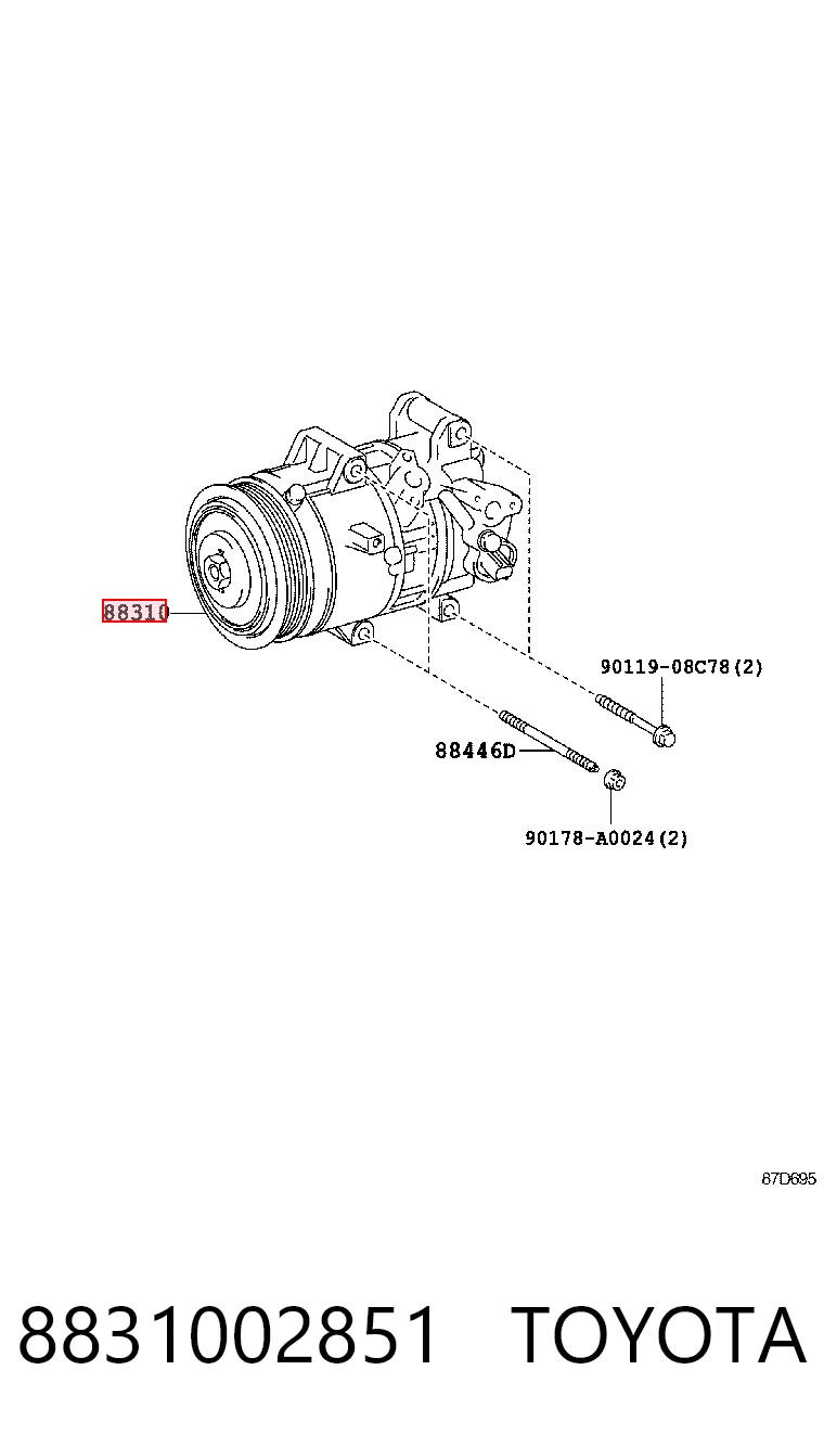 8831002851 Toyota Компресор холодоагенту