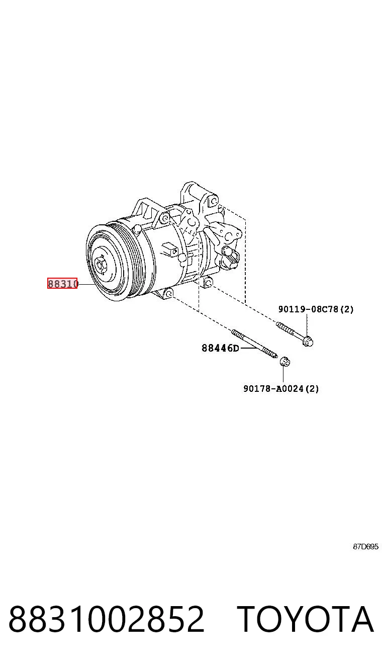 8831002852 Toyota Компресор холодоагенту