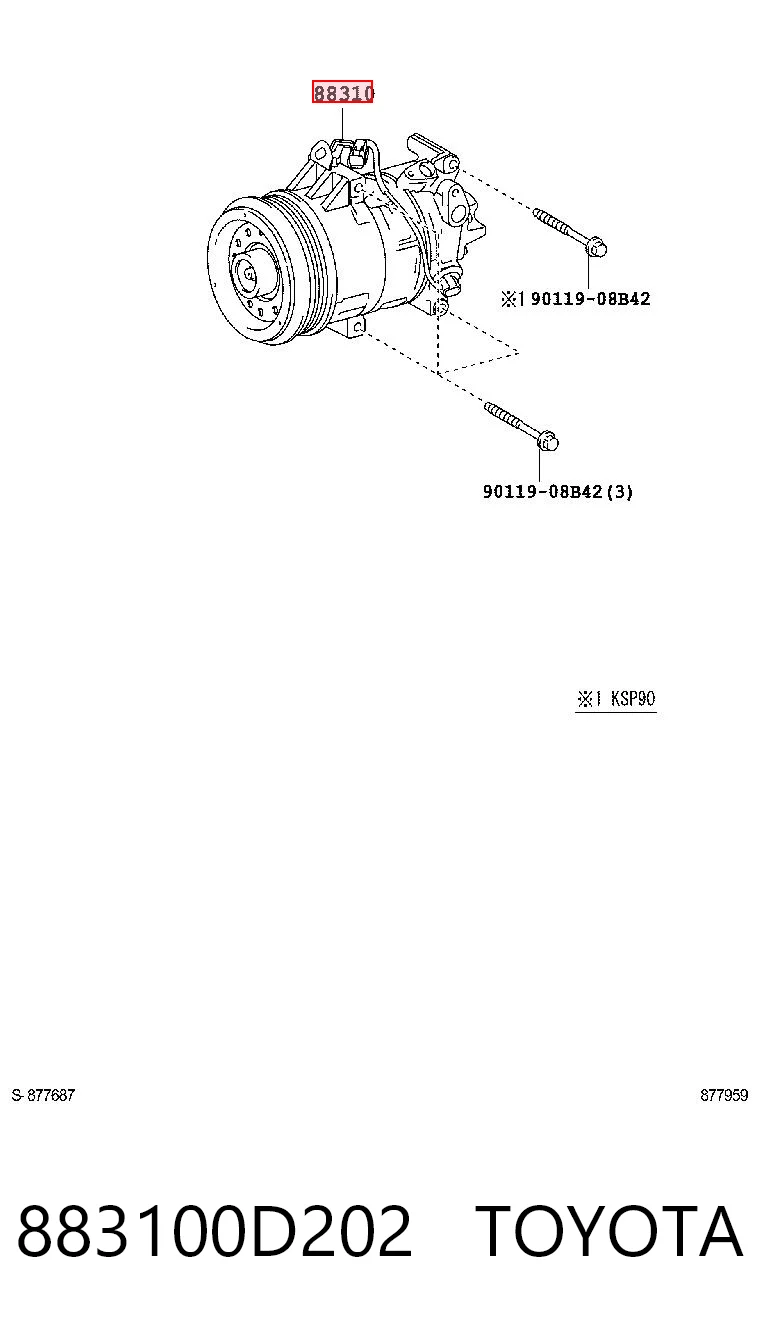883100D202 Toyota Компресор холодоагенту