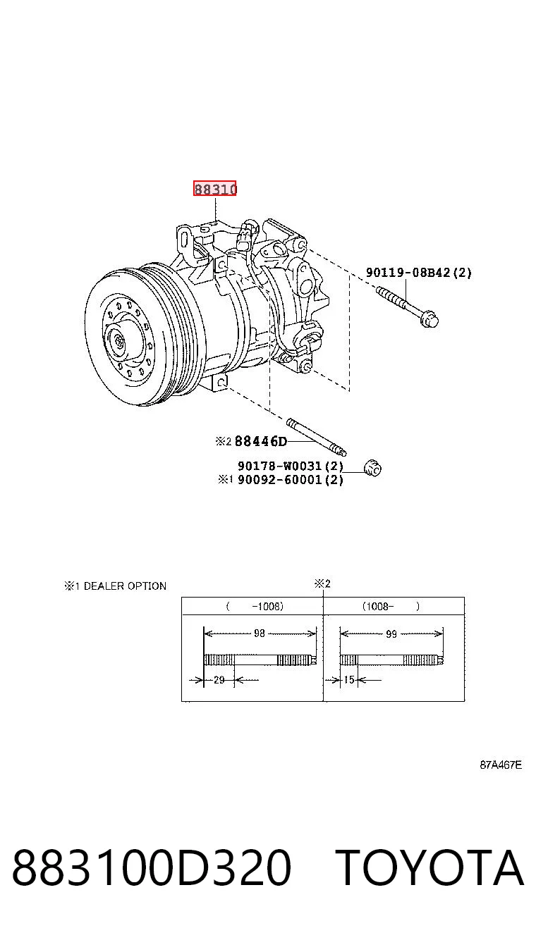 883100D320 Toyota Компресор холодоагенту