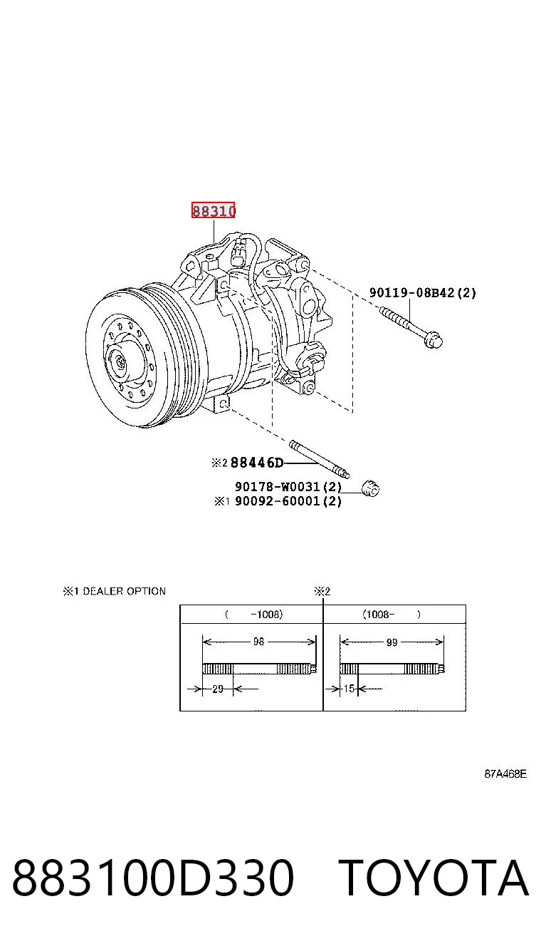 883100D330 Toyota Компресор холодоагенту