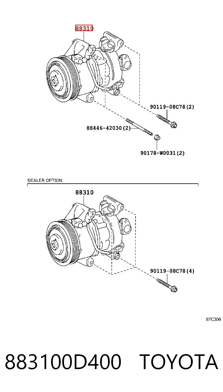 883100D400 Toyota Компресор холодоагенту