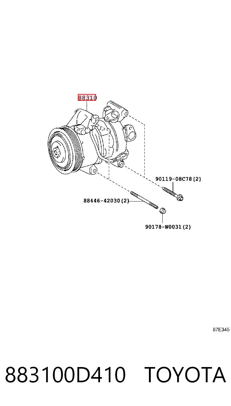 883100D410 Toyota Компресор холодоагенту