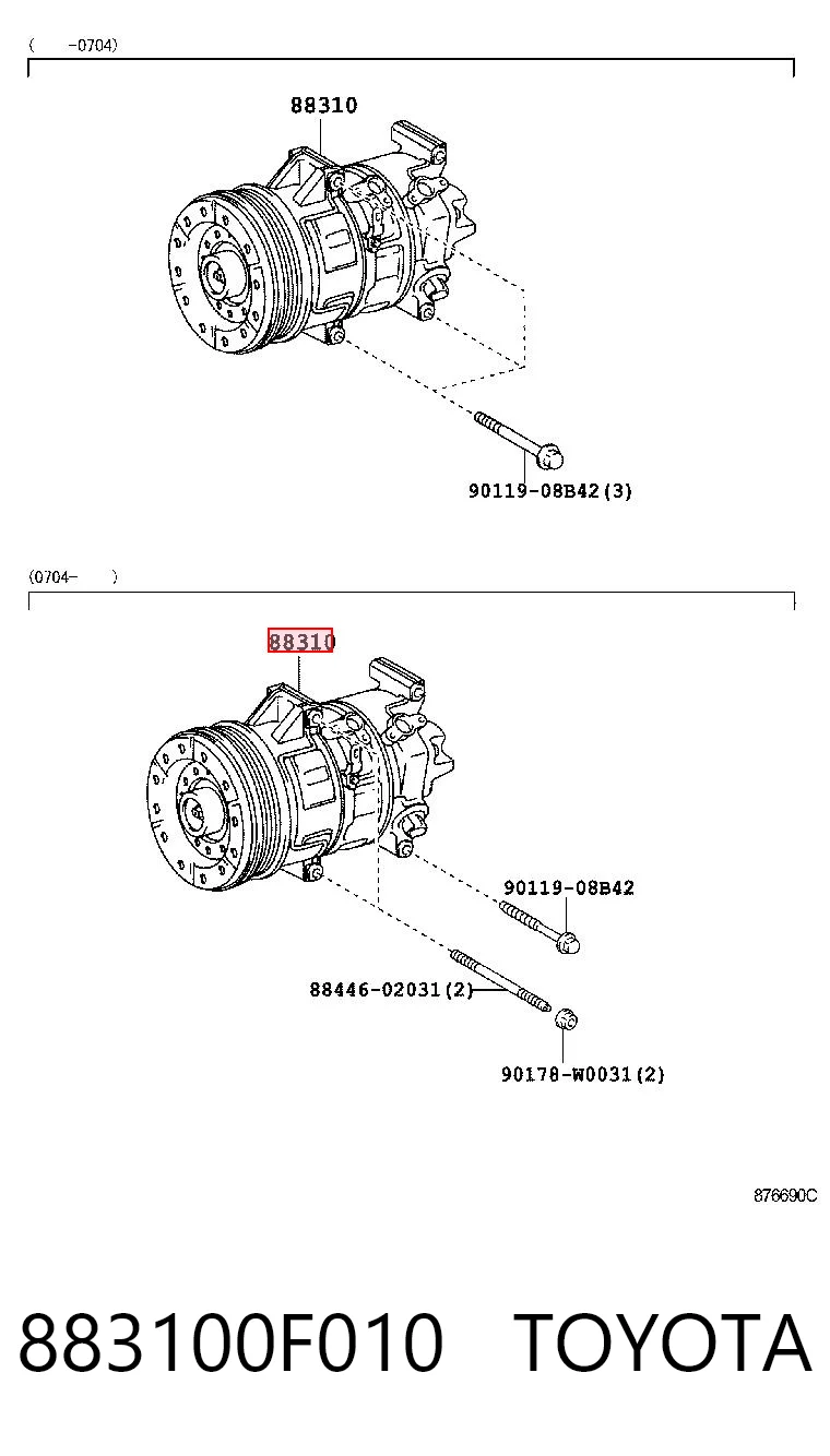 883100F010 Toyota Компресор холодоагенту