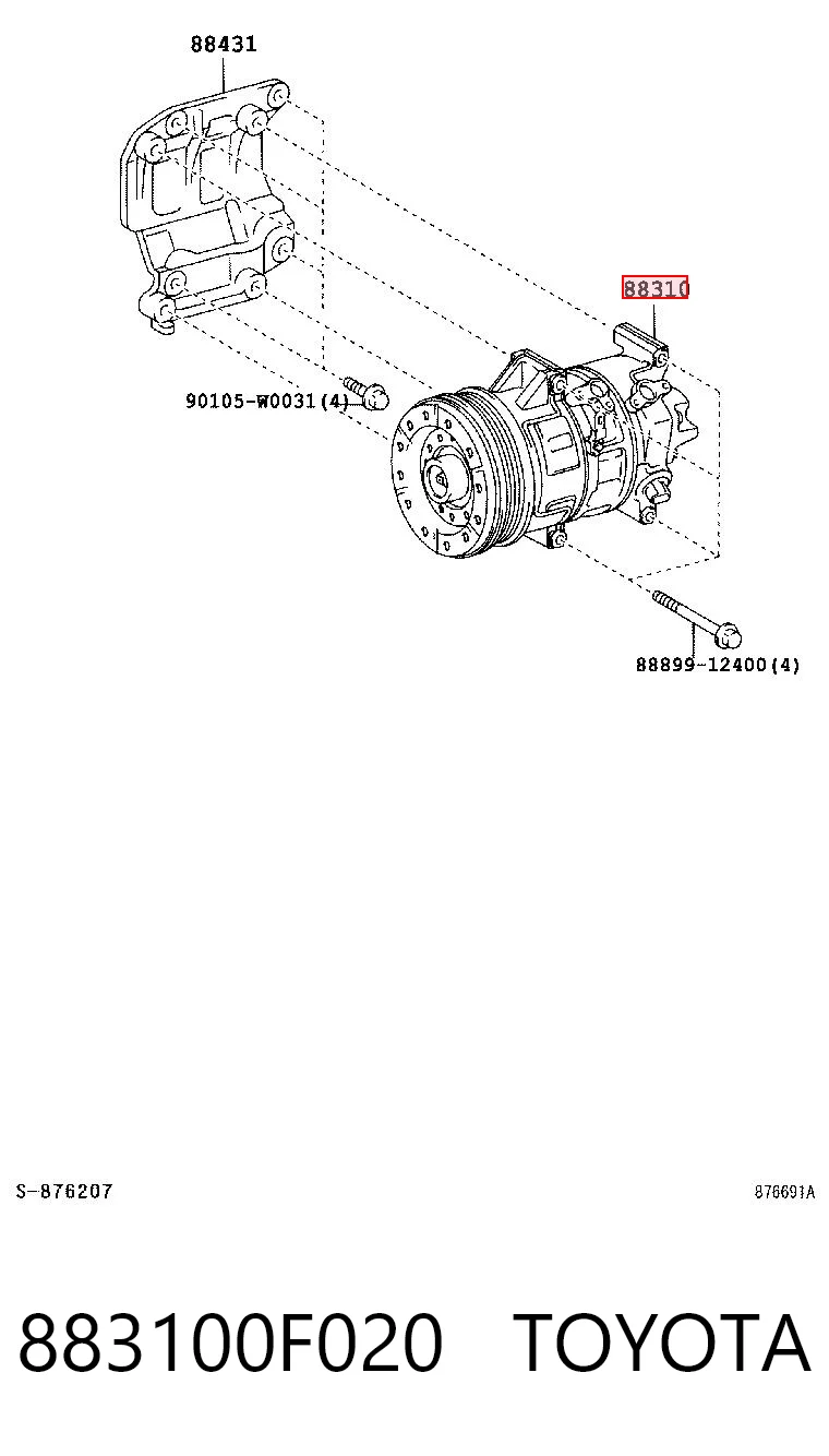 883100F020 Toyota Компресор холодоагенту