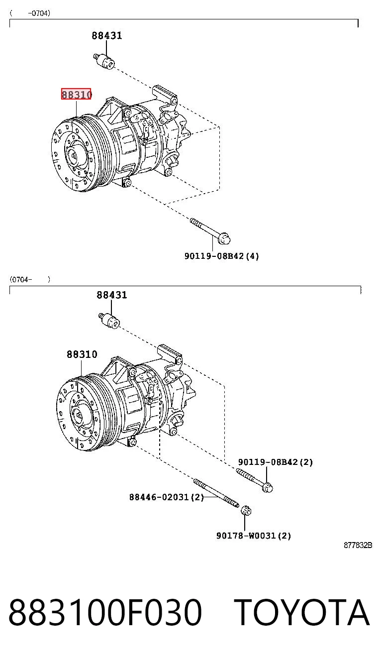 883100F030 Toyota Компресор холодоагенту