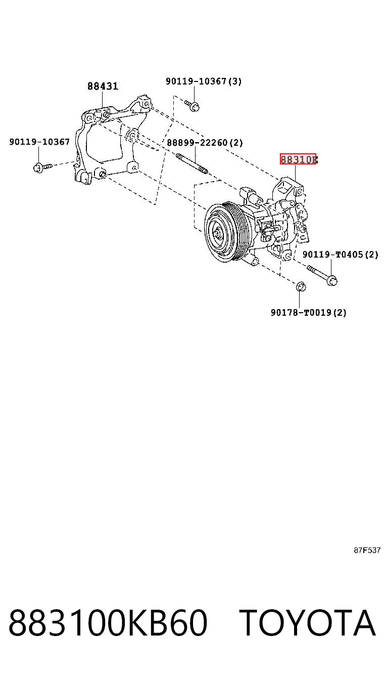 883100KB60 Toyota Компресор холодоагенту