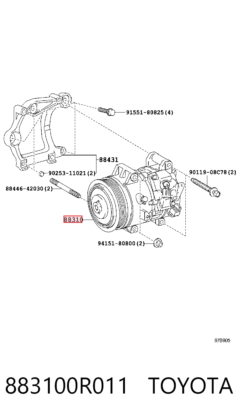 883100R011 Toyota Компресор холодоагенту