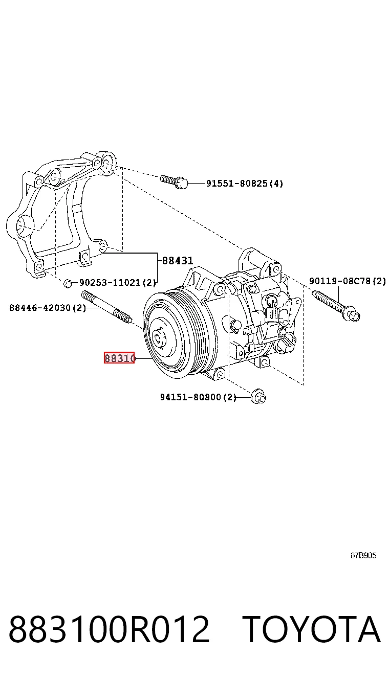 883100R012 Toyota Компресор холодоагенту