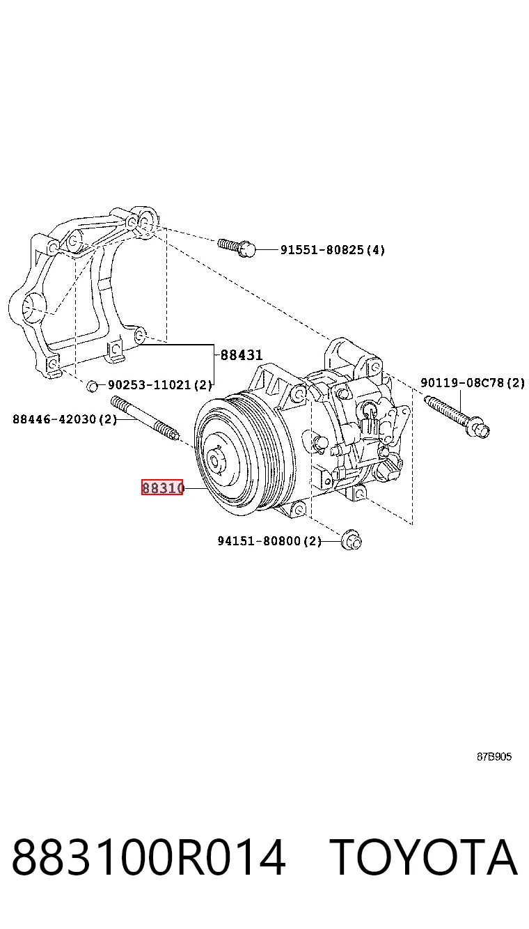 883100R014 Toyota Компресор холодоагенту