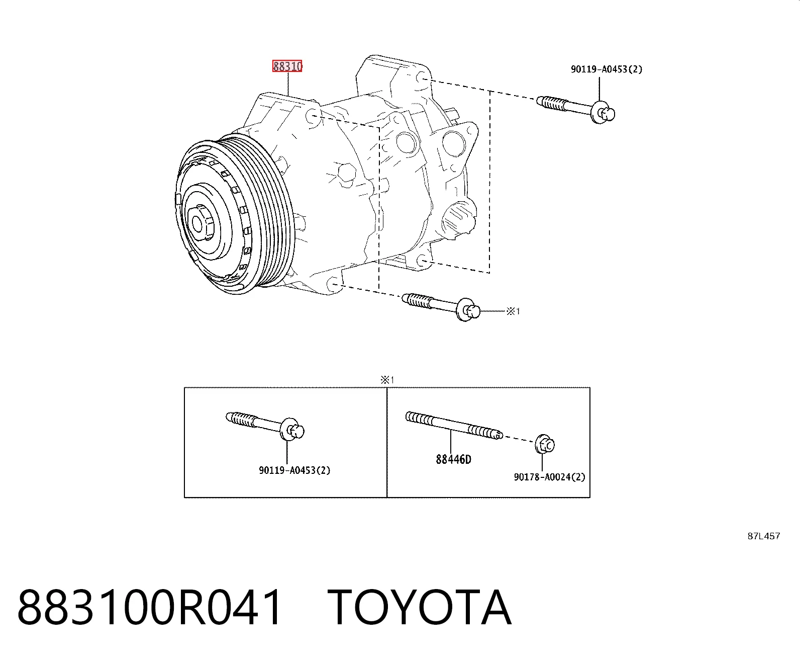 883100R041 Toyota Компресор холодоагенту