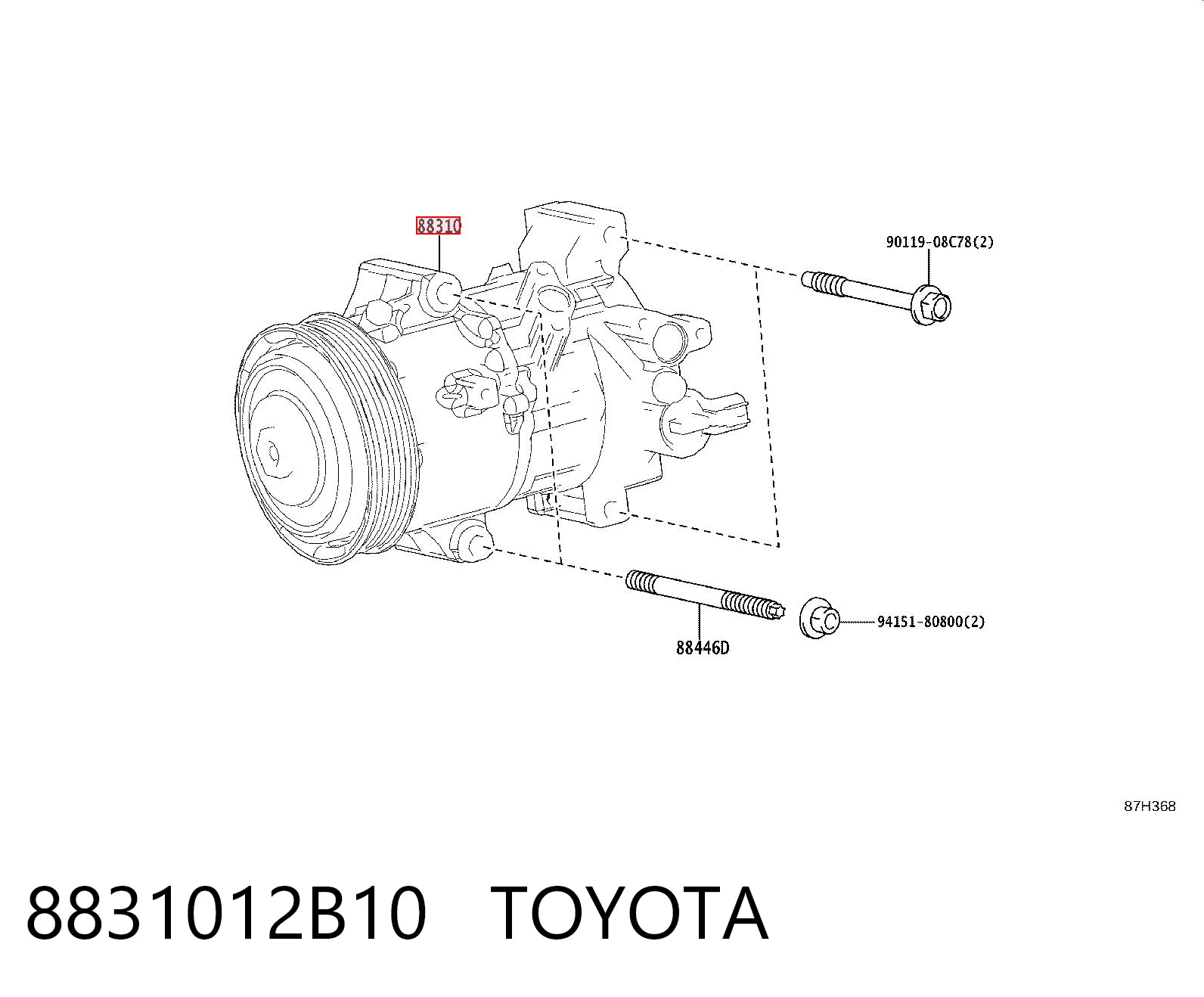 8831012B10 Toyota Компресор холодоагенту