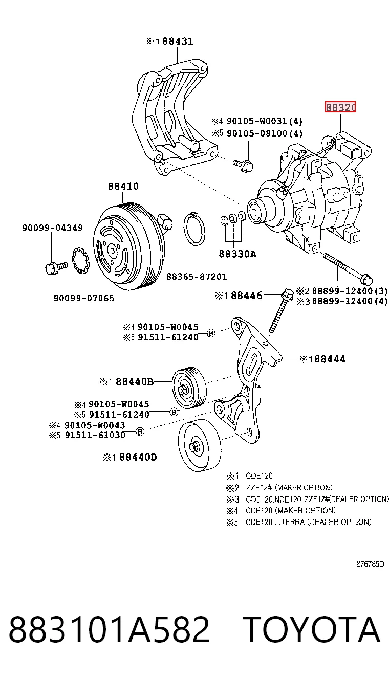 883101A582 Toyota Компресор холодоагенту