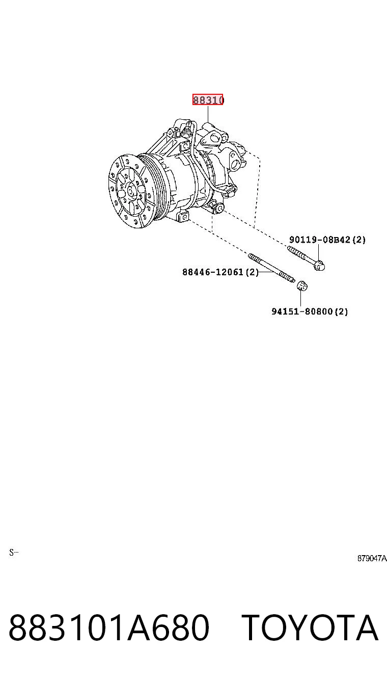 883101A680 Toyota Компресор холодоагенту