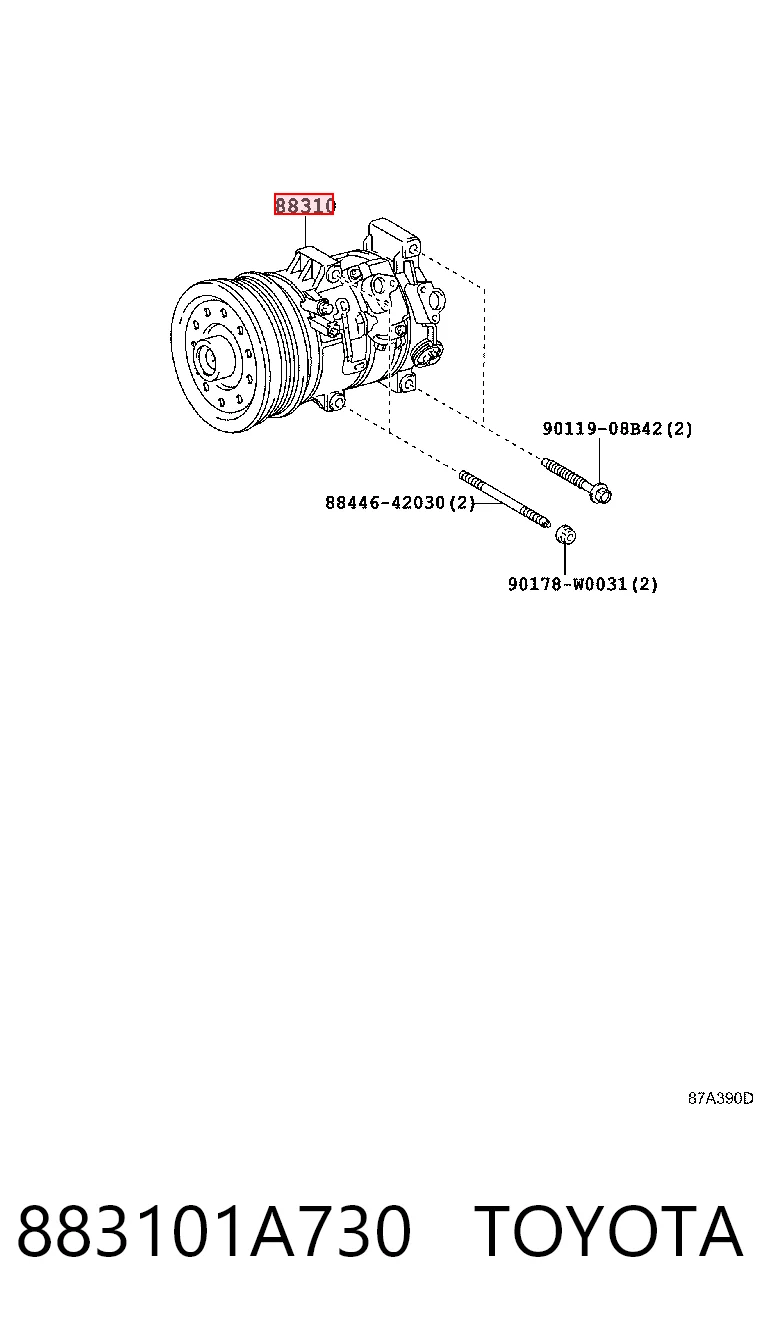 883101A730 Toyota Компресор холодоагенту