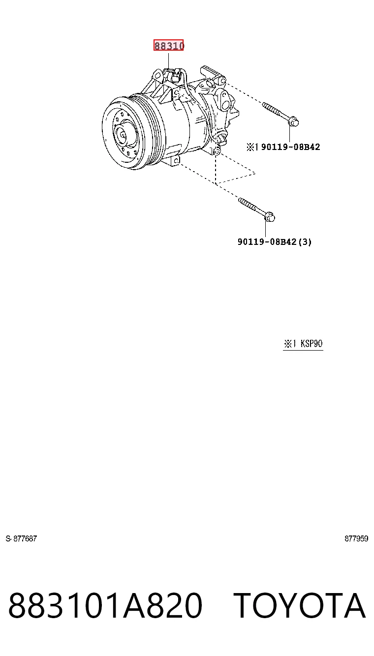 883101A820 Toyota Компресор холодоагенту