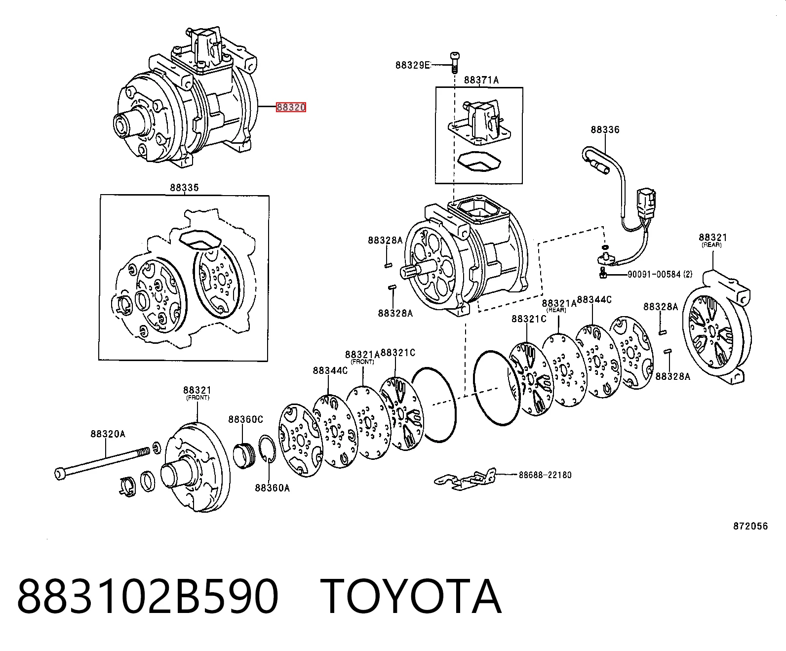 883102B590 Toyota Компресор холодоагенту