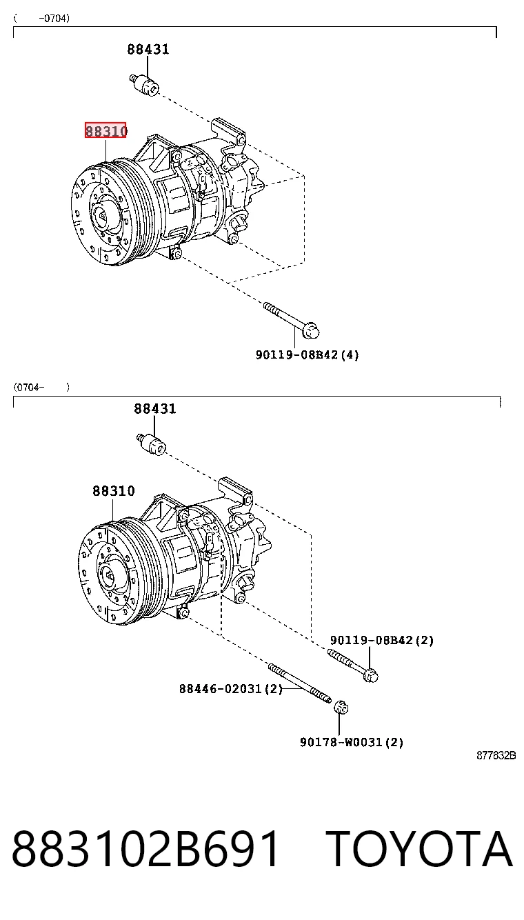883102B691 Toyota Компресор холодоагенту