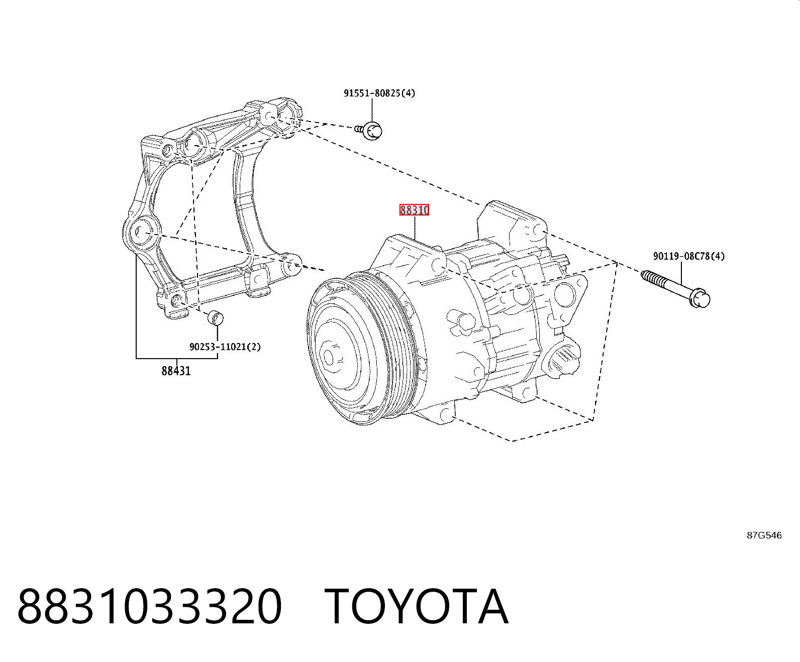 8831033320 Toyota Компресор холодоагенту