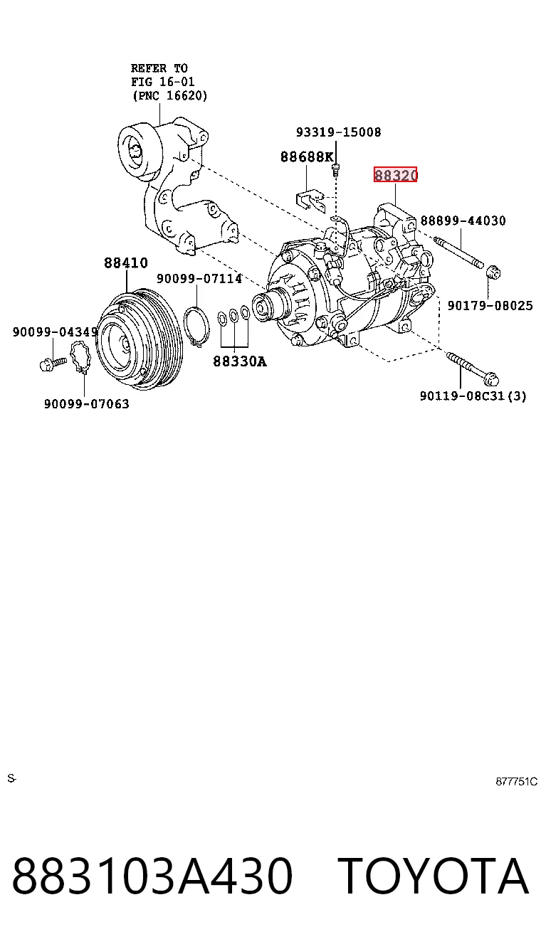 883103A430 Toyota Компресор холодоагенту