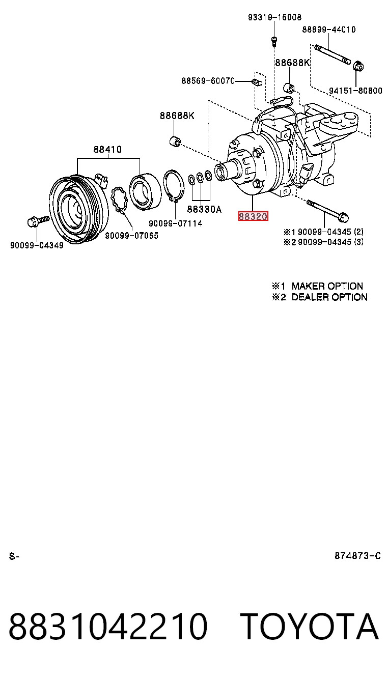 8831042210 Toyota Компресор холодоагенту