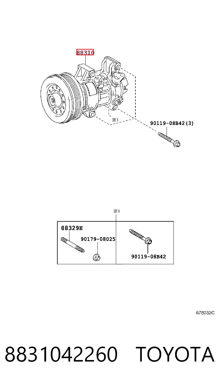 8831042260 Toyota Компресор холодоагенту