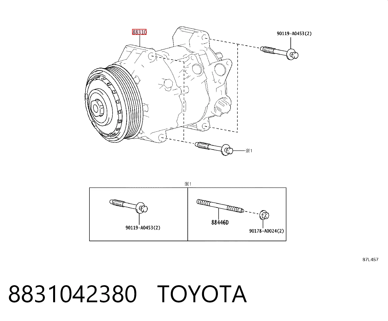 8831042380 Toyota Компресор холодоагенту