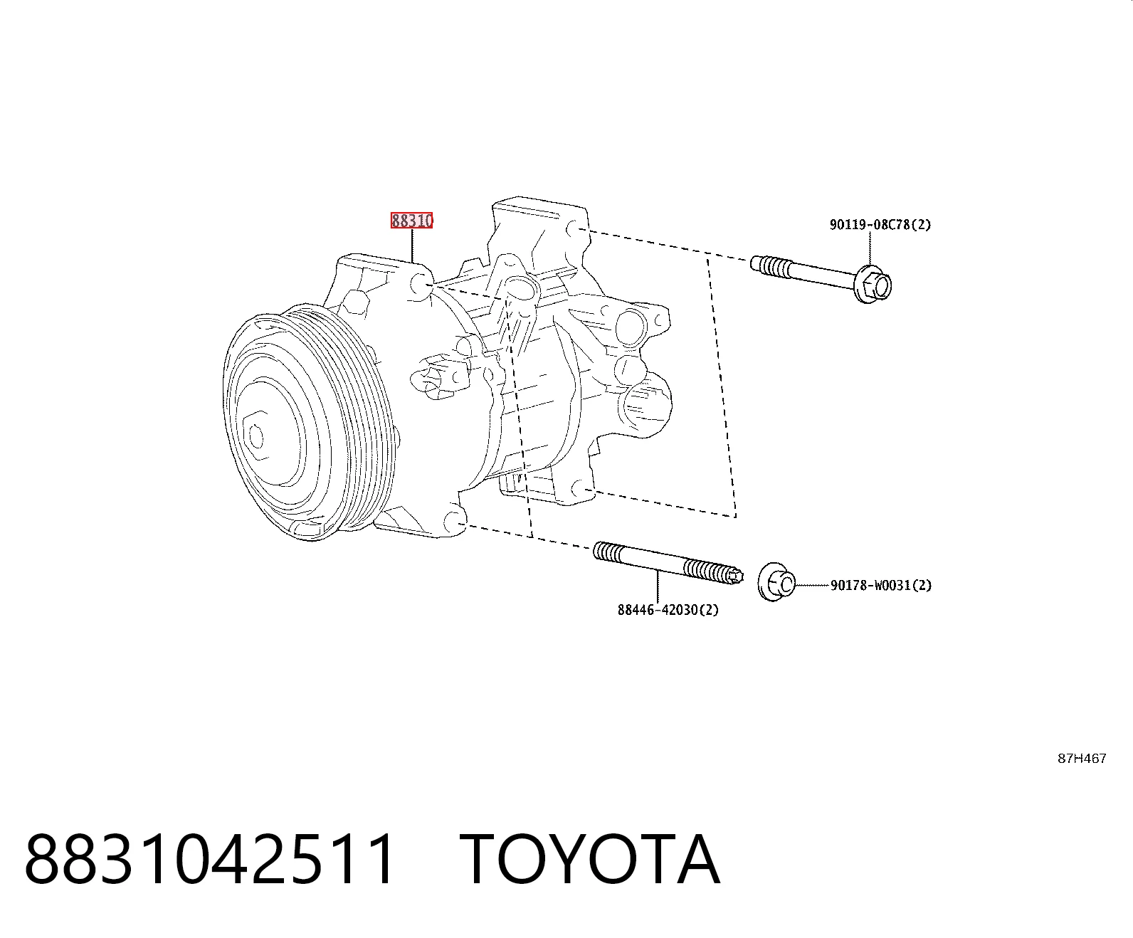 8831042511 Toyota Компресор холодоагенту