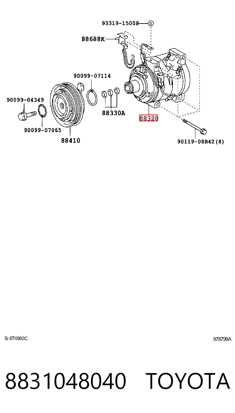 8831048040 Toyota Компресор холодоагенту