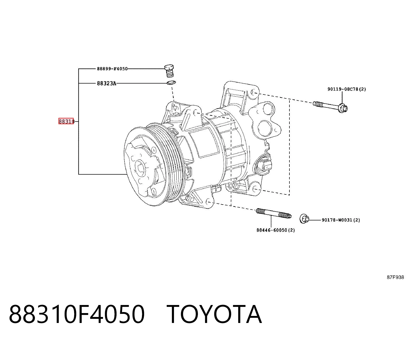 88310F4050 Toyota Компресор холодоагенту
