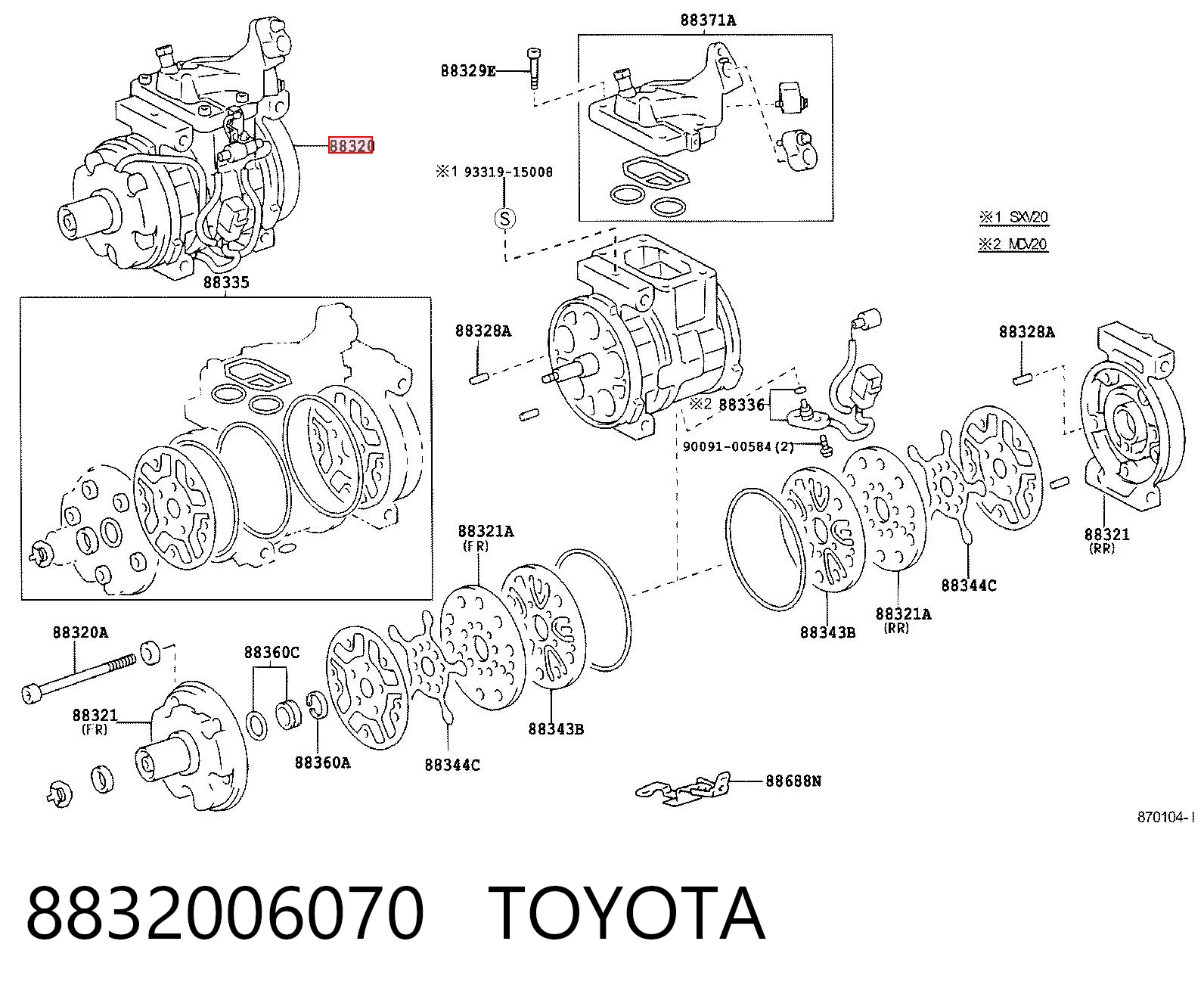Купити Компресор кондиціонера Toyota Carina E T19