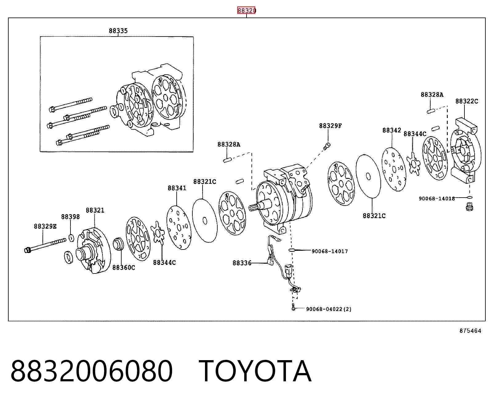 8832006080 Toyota Компресор холодоагенту